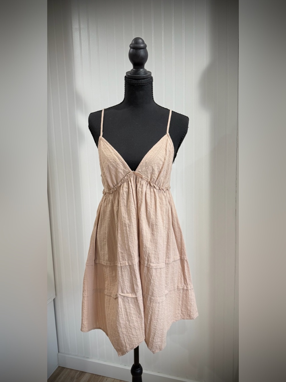 wild fable cream colored Spaghetti-Strap Tiered Mini Dress